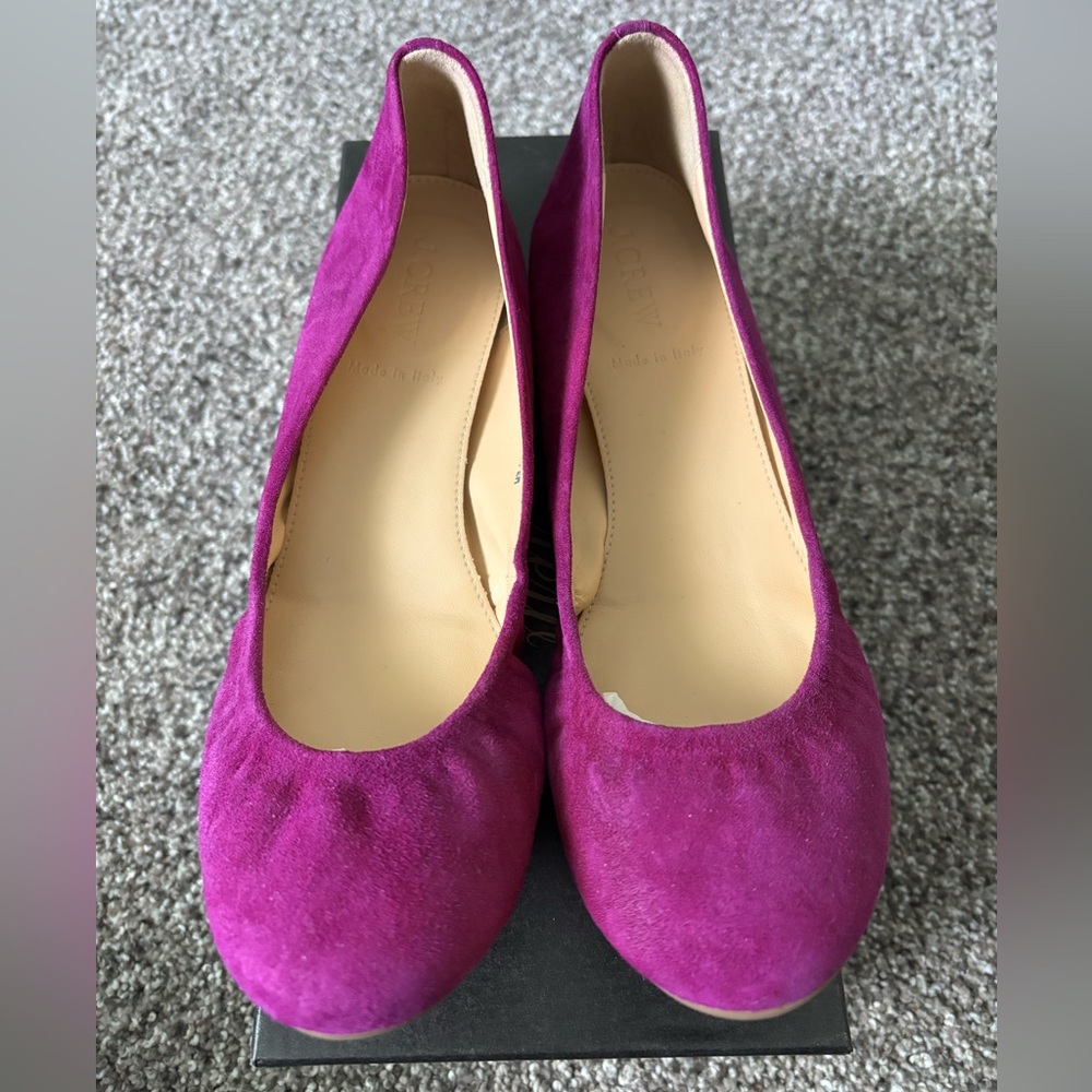 J.Crew Cece Suede Purple/Jazzy Purple Ballet Flats 7.5